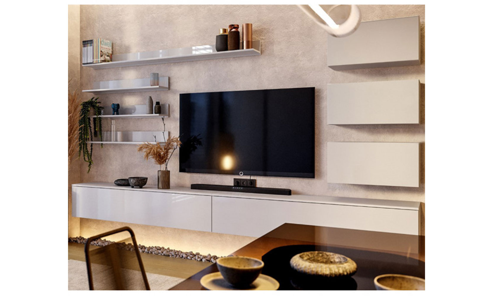 Готові рішення для вітальні BOX TV5 глянець білий - фото 1