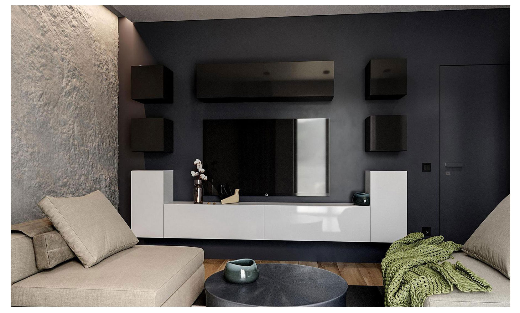 Тумба ТВ секція BOX 44 TV глянець білий - фото 3 Тумба ТВ секція BOX 44 TV глянець білий - фото 3