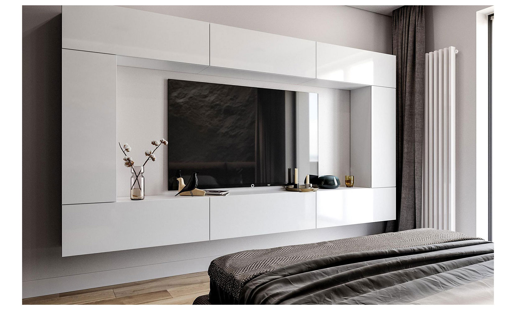 Тумба ТВ секція BOX 44 TV глянець білий - фото 4 Тумба ТВ секція BOX 44 TV глянець білий - фото 4