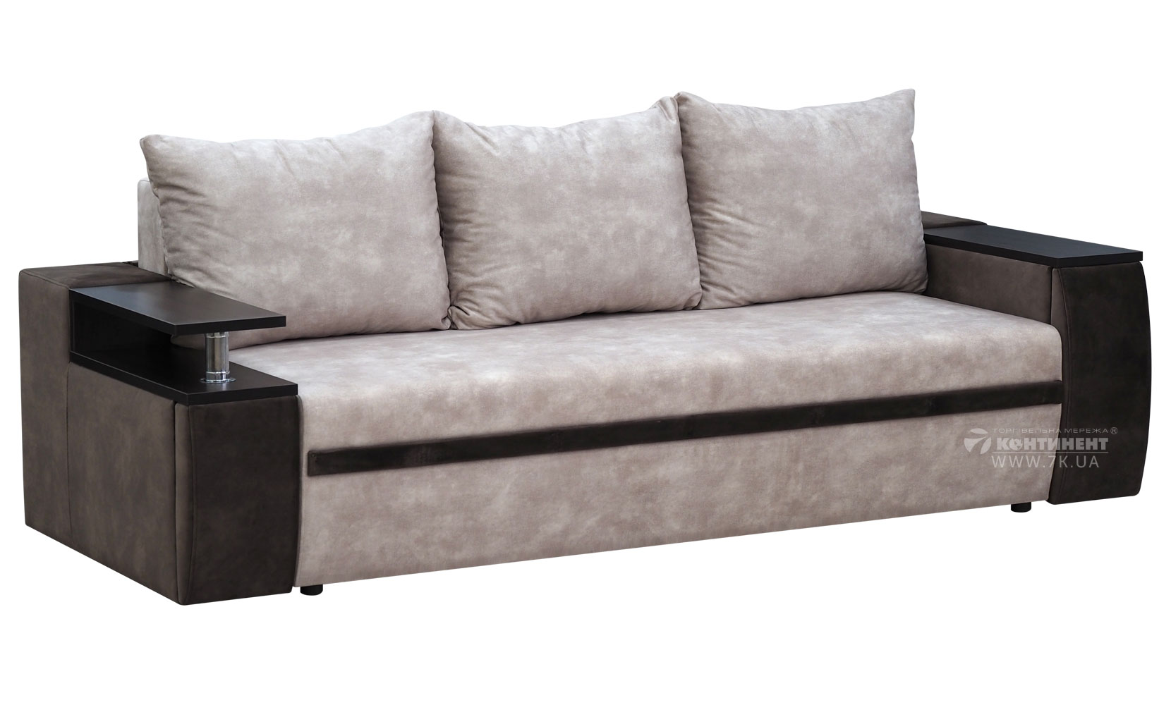 Прямий диван Атіка Line NEW (АКЦІЯ) palladium 2 beige/semce 17 brown Т/венге - фото 1