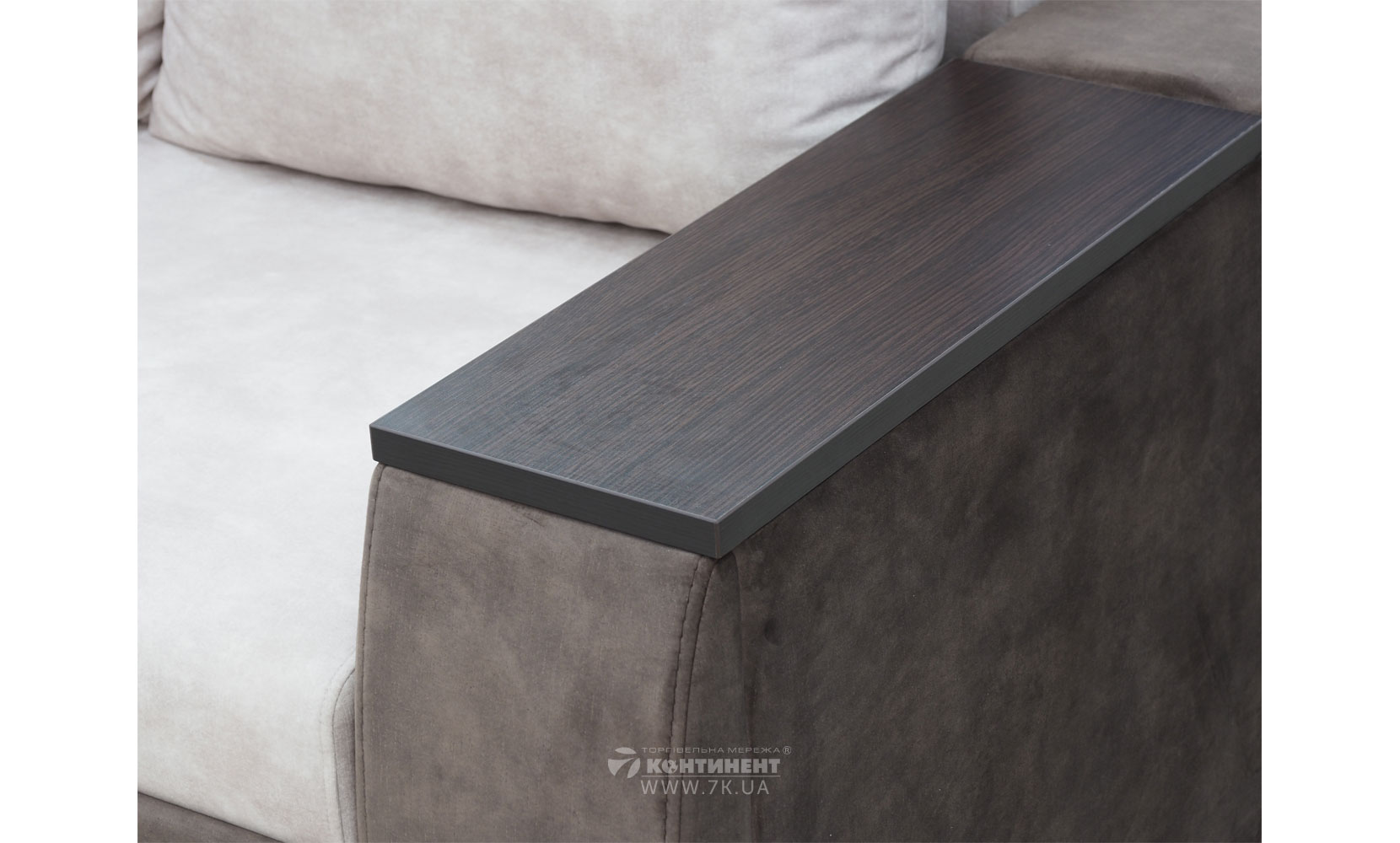 Прямий диван Атіка Line NEW (АКЦІЯ) palladium 2 beige/semce 17 brown Т/венге - фото 4