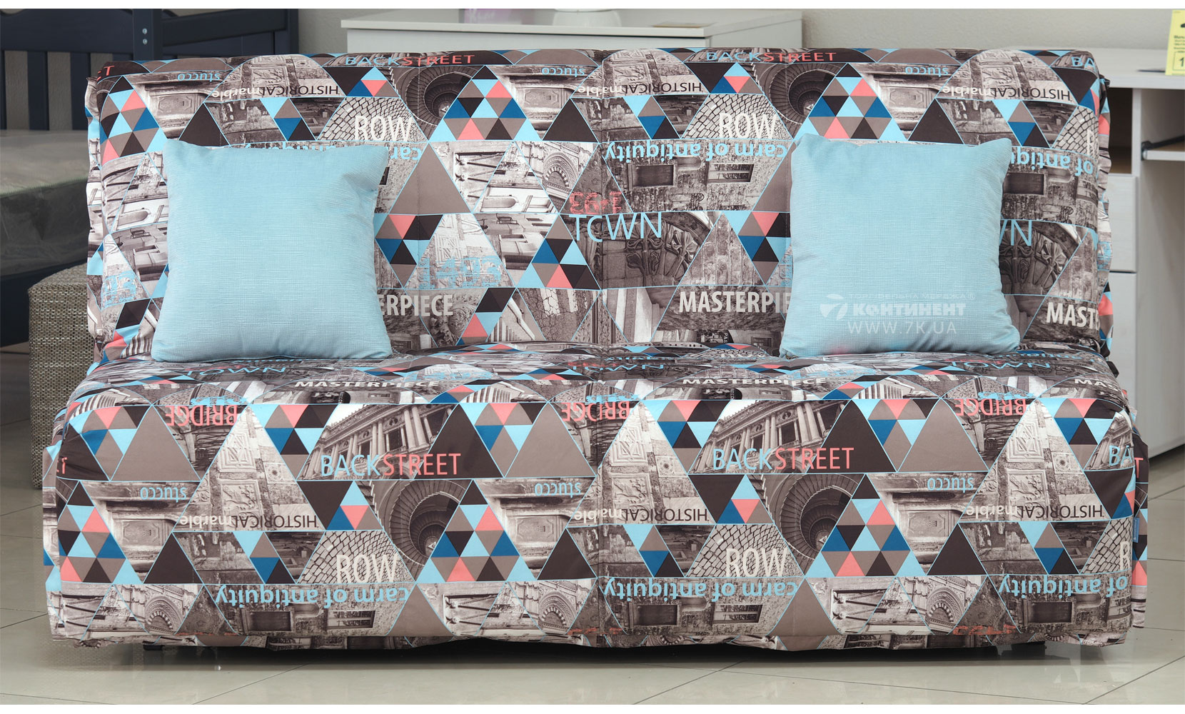 Прямий диван Мальта NEW 1,6 з коробом (АКЦІЯ) town brown/vital blue - фото 2