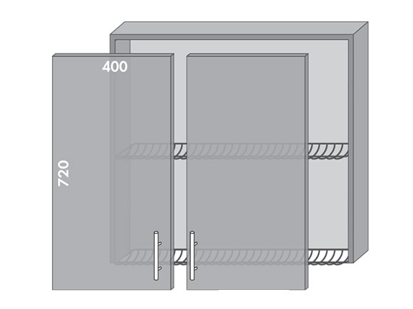Сегменти кухонь ENGLAND 1к В81 вітрина з сушкою металік/сілк камелія Сегменти кухонь ENGLAND 1к В81 вітрина з сушкою металік/сілк камелія