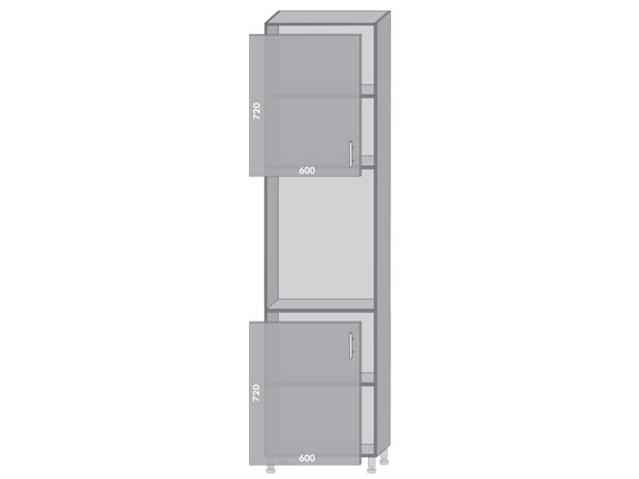 Сегменти кухонь HIGH GLOSS 1к П66 аляска біла/латте глянець