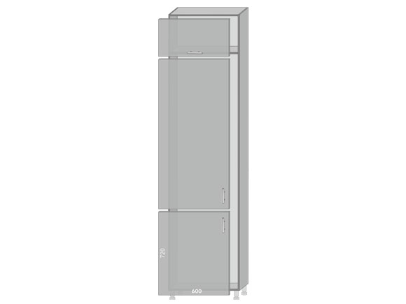 Сегменти кухонь HIGH GLOSS 1к П969 під холодильник аляска біла/латте глянець