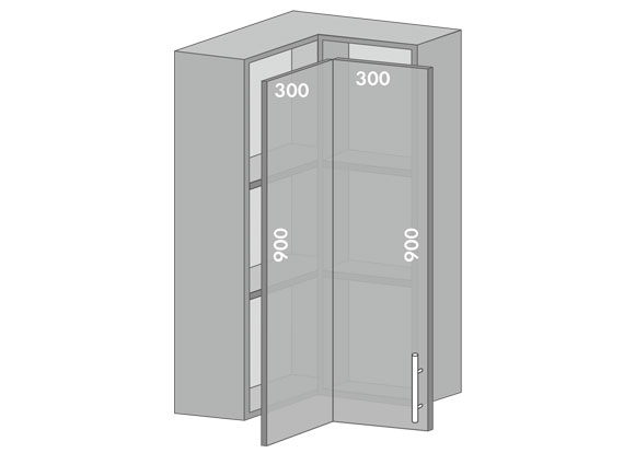 Сегменти кухонь HIGH GLOSS 1к В955 аляска біла/латте глянець