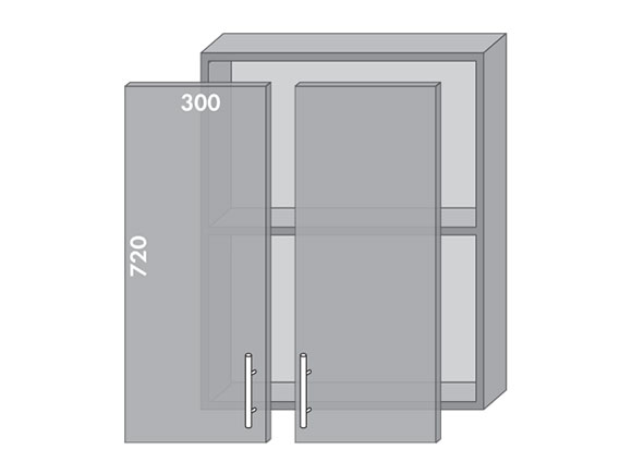 Сегменти кухонь HIGH GLOSS 1к В60 аляска біла/латте глянець Сегменти кухонь HIGH GLOSS 1к В60 аляска біла/латте глянець