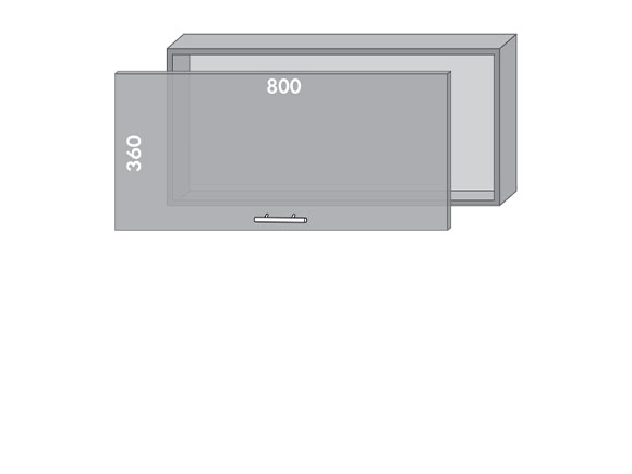 Сегменти кухонь HIGH GLOSS 1к В82 аляска біла/латте глянець