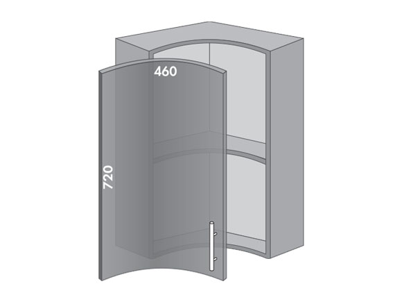Сегменти кухонь HIGH GLOSS 1к В59 кут аляска біла/латте глянець - фото 1