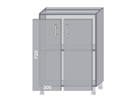 Сегменти кухонь HIGH GLOSS 1к Н60 аляска біла/латте глянець