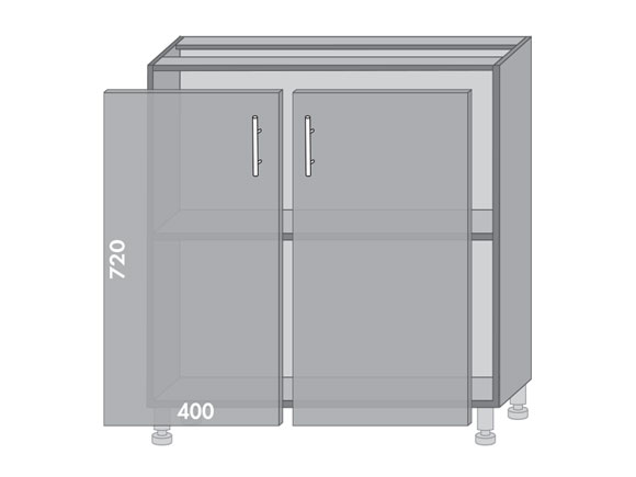 Сегменти кухонь HIGH GLOSS 1к Н80 аляска біла/латте глянець