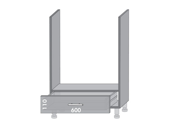 Сегменти кухонь HIGH GLOSS 1к Н65 під духовку аляска біла/латте глянець