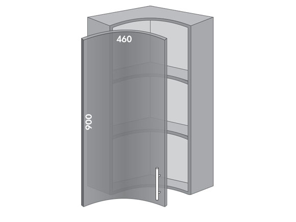 Сегменти кухонь HIGH GLOSS 1к В959 кут аляска біла/латте глянець