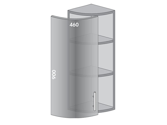 Сегменти кухонь HIGH GLOSS 1к В939 аляска біла/латте глянець - фото 1