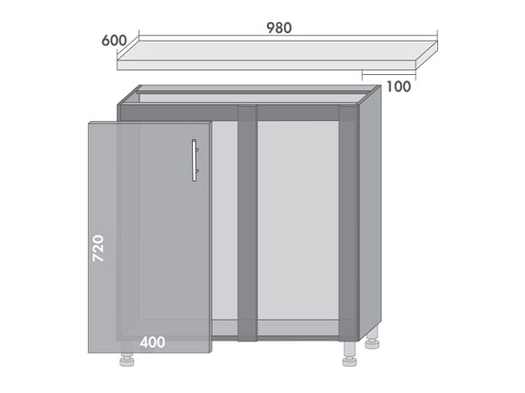 Сегменти кухонь MIRROR GLOSS Н91 мийка металік/сірий Сегменти кухонь MIRROR GLOSS Н91 мийка металік/сірий