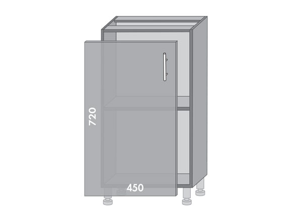 Сегменти кухонь MIRROR GLOSS Н45 металік/сірий Сегменти кухонь MIRROR GLOSS Н45 металік/сірий