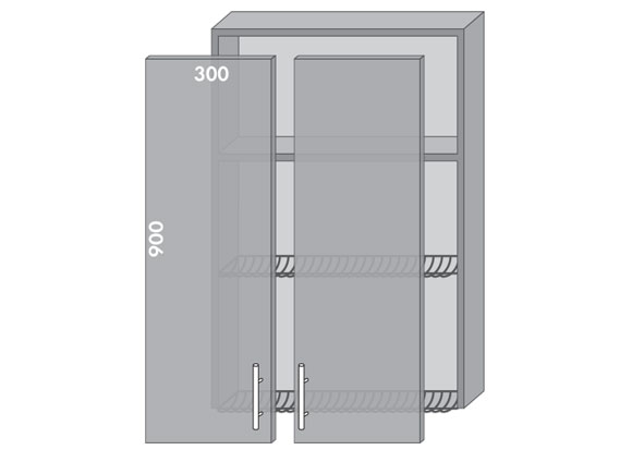 Сегменти кухонь MIRROR GLOSS В961 сушка металік/сірий Сегменти кухонь MIRROR GLOSS В961 сушка металік/сірий