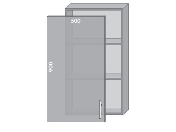 Сегменти кухонь MIRROR GLOSS В950 металік/сірий - фото 1