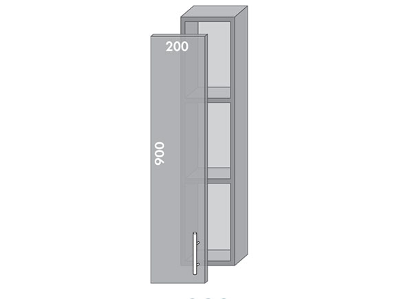 Сегменти кухонь MIRROR GLOSS В920 металік/сірий - фото 1