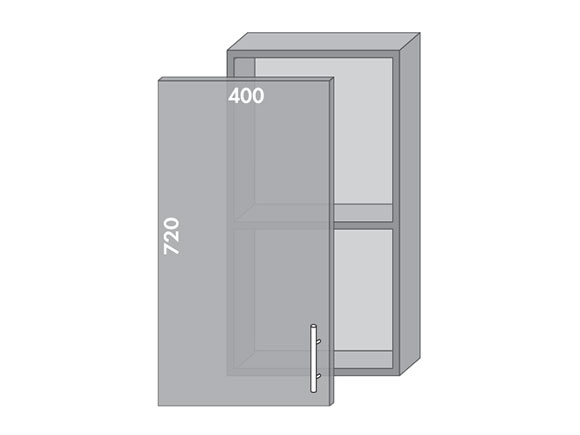 Сегменти кухонь MIRROR GLOSS В40 металік/сірий - фото 1