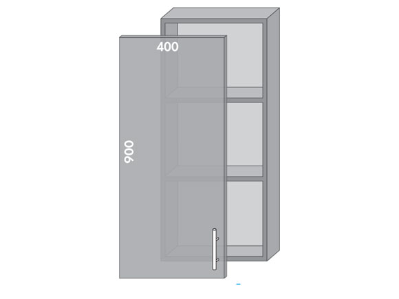 Сегменти кухонь MIRROR GLOSS В940 металік/сірий - фото 1