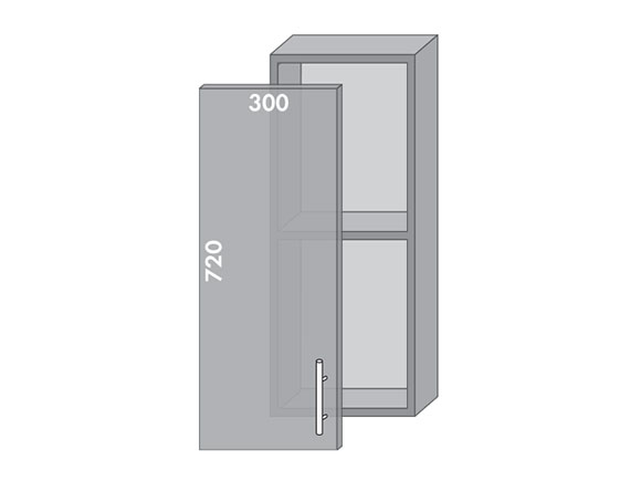 Сегменти кухонь MIRROR GLOSS В30 металік/сірий - фото 1