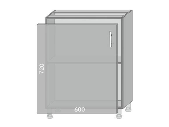 Сегменти кухонь MIRROR GLOSS Н600 металік/сірий - фото 1