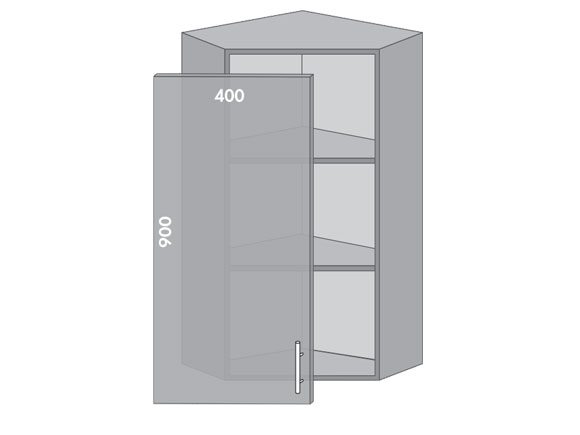 Сегменти кухонь HIGH GLOSS 1к В958 вітрина аляска біла/ МДФ рамка+матове скло - фото 1