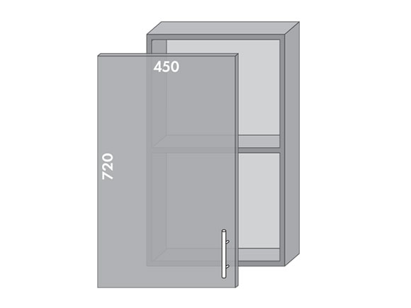 Сегменти кухонь HIGH GLOSS 1к В45 вітрина аляска біла/ МДФ рамка+матове скло Сегменти кухонь HIGH GLOSS 1к В45 вітрина аляска біла/ МДФ рамка+матове скло