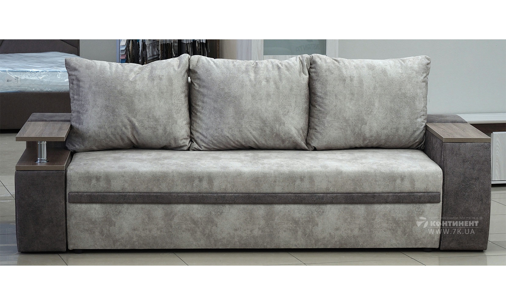 Прямий диван Атіка Line NEW infinity 1 pearl /4 stone /1 pearl Т/дуб сонома трюфель - фото 1