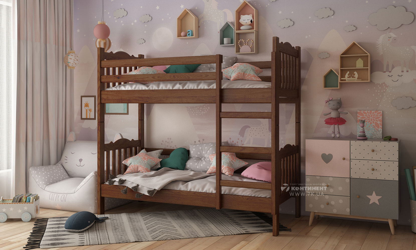 Дитяче ліжко Тандем ПР 200х90 з вкладом, без шухляд, б/м горіх світлий - фото 3