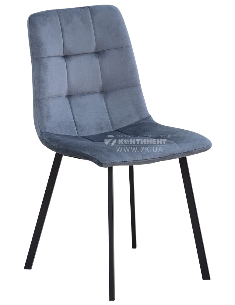 Кухонний стілець Ментос XS-2641-SF стілець (кратно 4) чорний/велюр сірий - фото 1