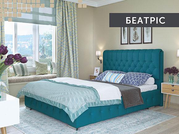 Беатріс 160*200 з підйом.механізмом, б/м в тканині 1 кат