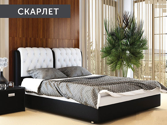 Скарлет 160*200 з підйом.механізмом, б/м в тканині 1 кат