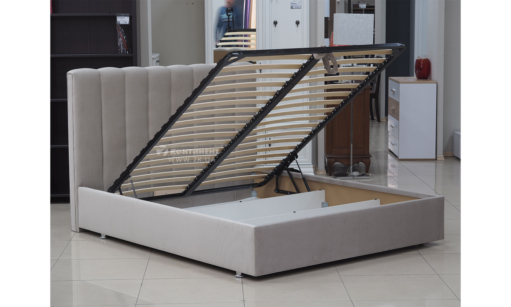 М'які ліжка Стенлі 160*200 з підйом.механізмом, б/м в тканині 1 кат - фото 5 М'які ліжка Стенлі 160*200 з підйом.механізмом, б/м в тканині 1 кат - фото 5