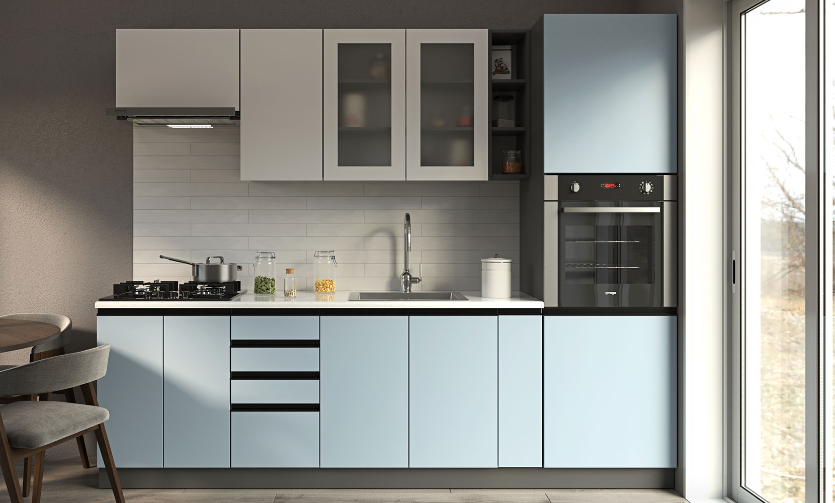 Модульна кухня Альфа 1м/п без стільниці на вибір - фото 1