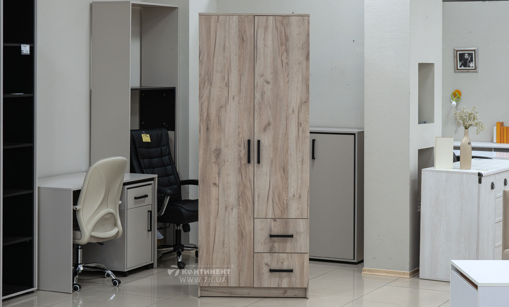 Шафа у спальню Simple 2Д+2Ш дуб крафт сірий - фото 2 Шафа у спальню Simple 2Д+2Ш дуб крафт сірий - фото 2