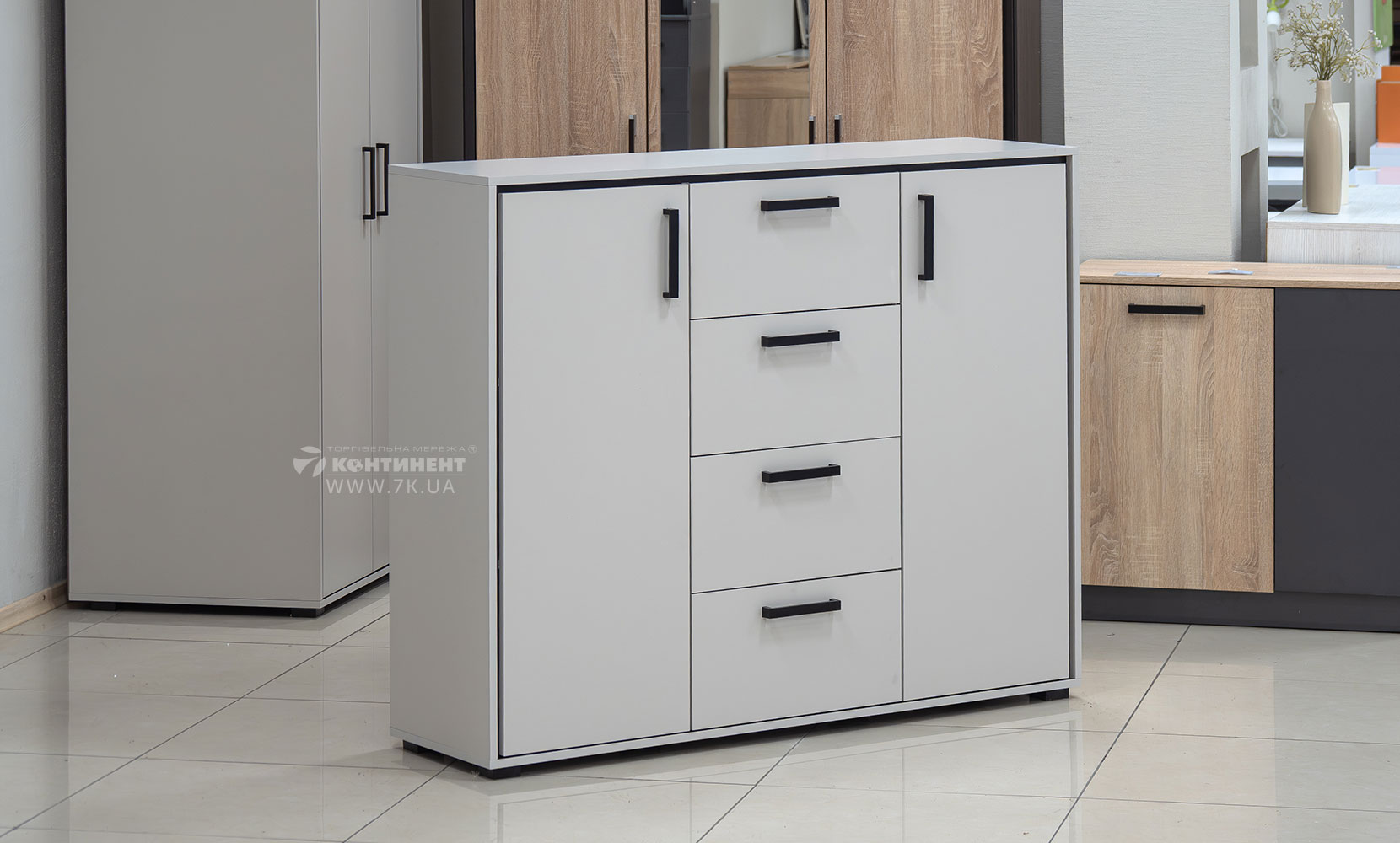 Комод Прайм комод KOM 2D4S Кашемір/Чорний - фото 2 Комод Прайм комод KOM 2D4S Кашемір/Чорний - фото 2