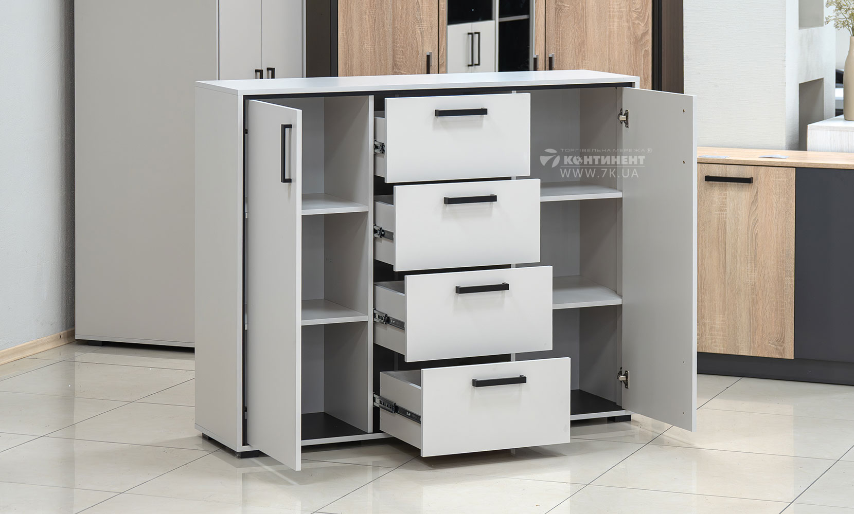 Комод Прайм комод KOM 2D4S Кашемір/Чорний - фото 3 Комод Прайм комод KOM 2D4S Кашемір/Чорний - фото 3