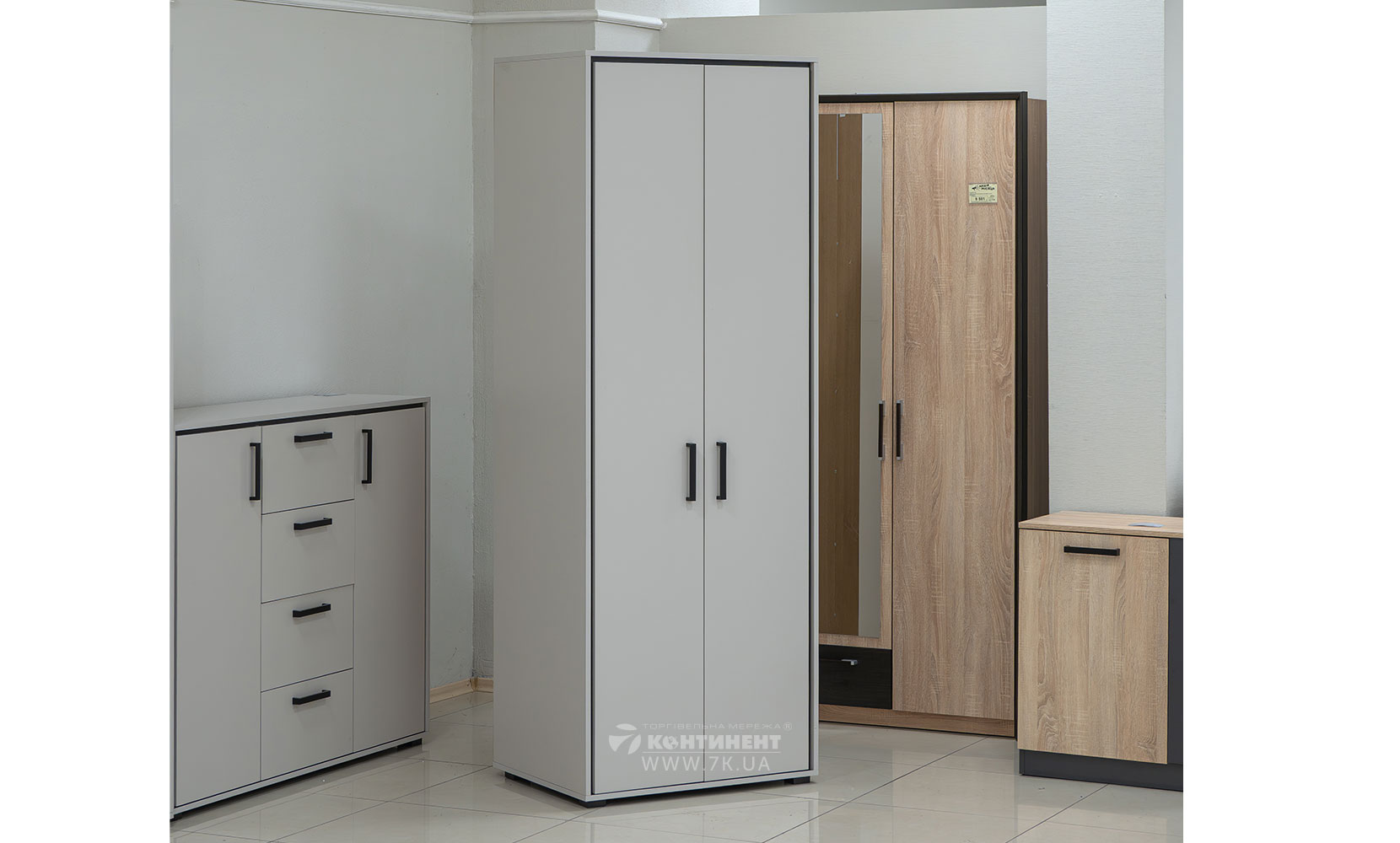 Шафа у спальню Прайм шафа SZF 2D Кашемір/Чорний - фото 3 Шафа у спальню Прайм шафа SZF 2D Кашемір/Чорний - фото 3