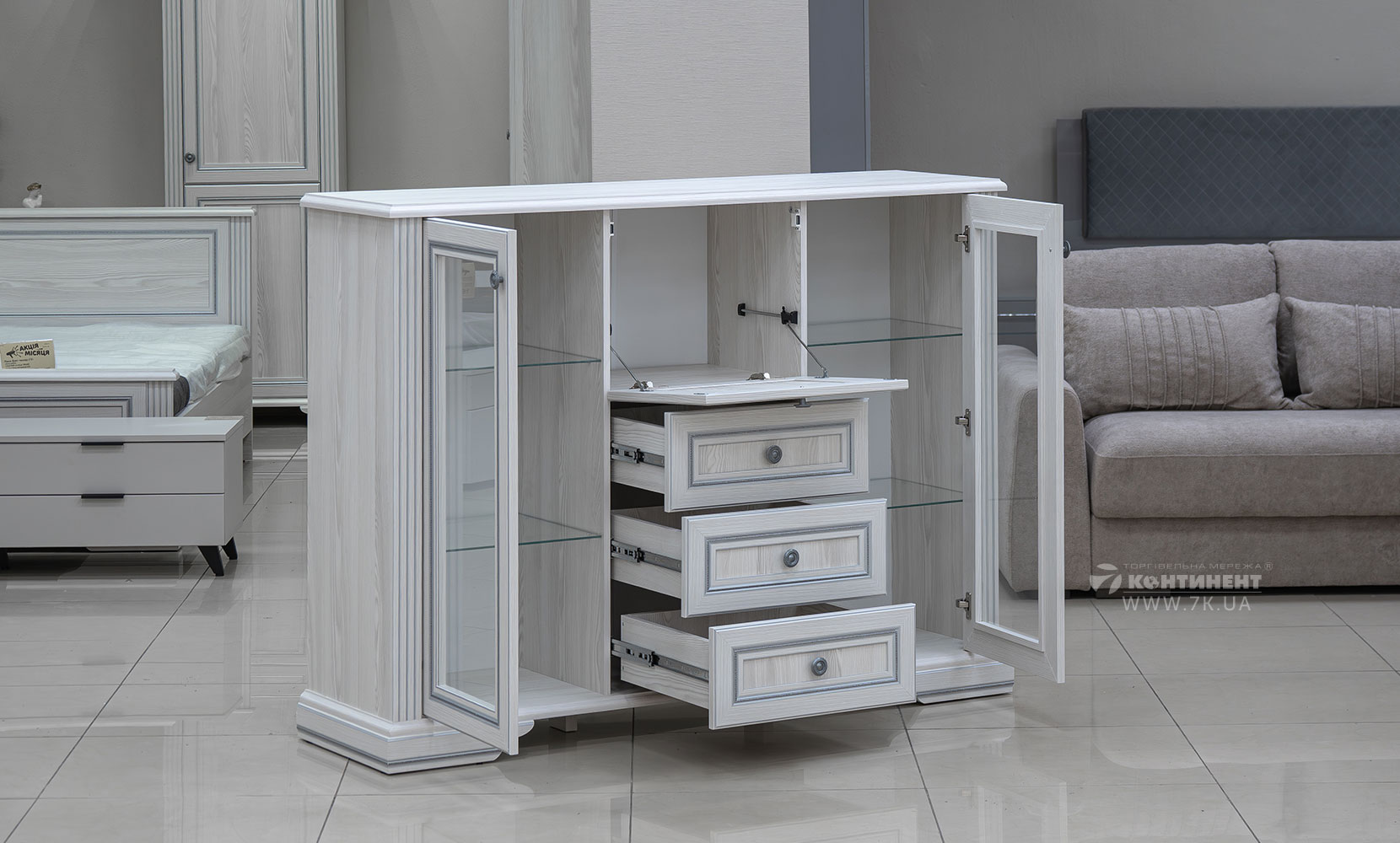 Комод Вайт комод 2W3S1B сосна срібна - фото 4 Комод Вайт комод 2W3S1B сосна срібна - фото 4