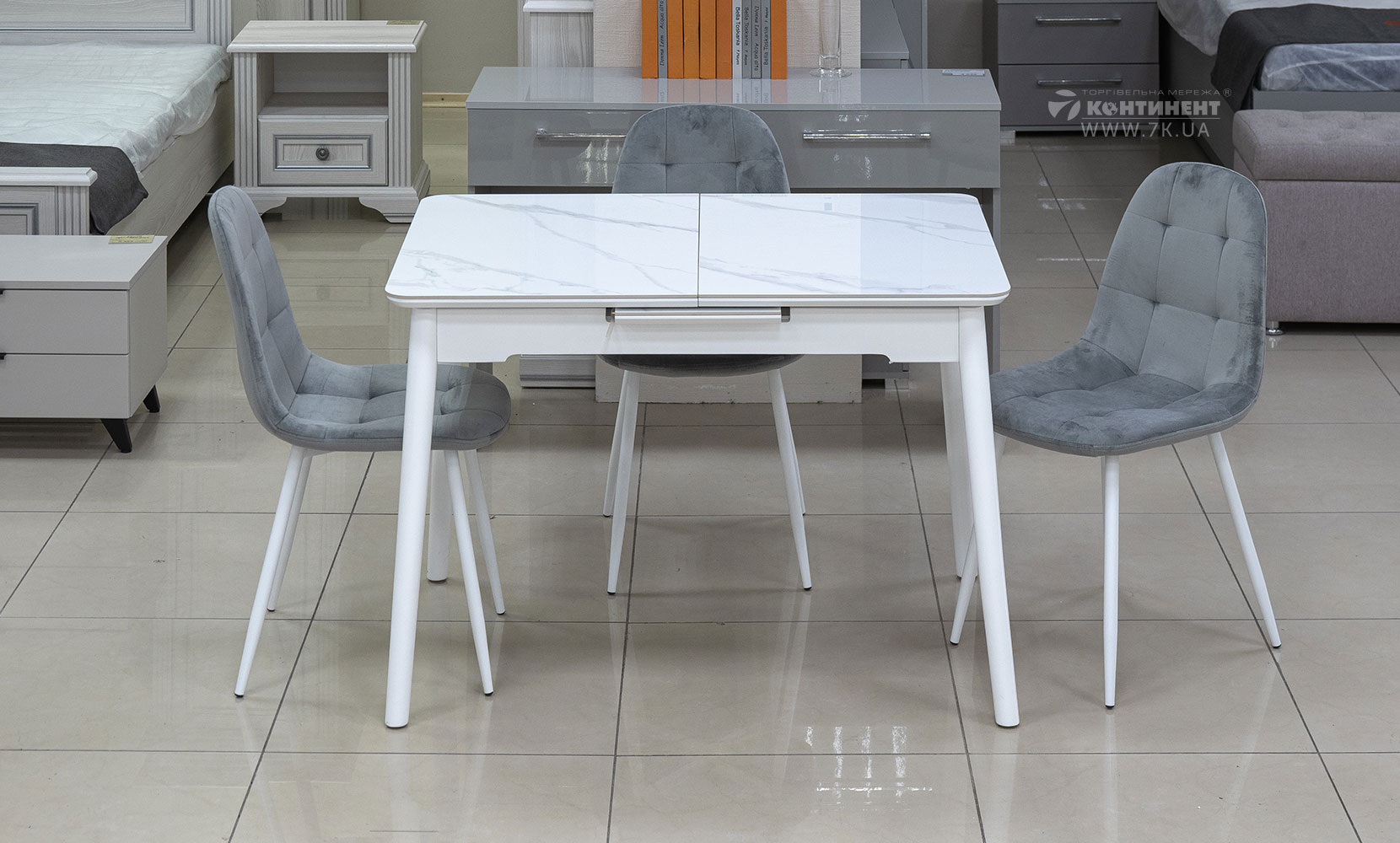Кухонний стіл Нептун XS-1309 кераміка білий мармур - фото 5