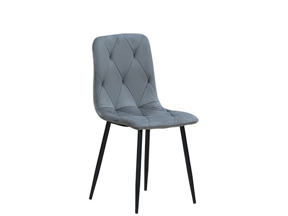 Меморі стілець (кратно 4шт) чорний/велюр сірий