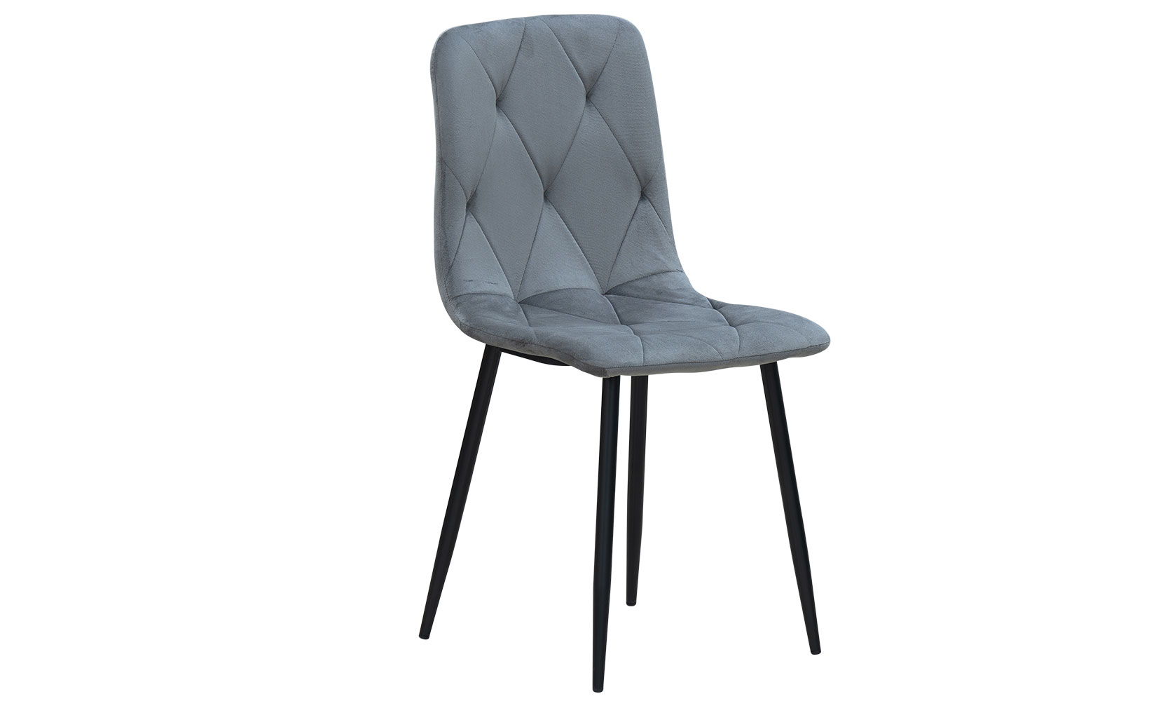 Кухонний стілець Меморі стілець (кратно 4шт) чорний/велюр сірий - фото 1