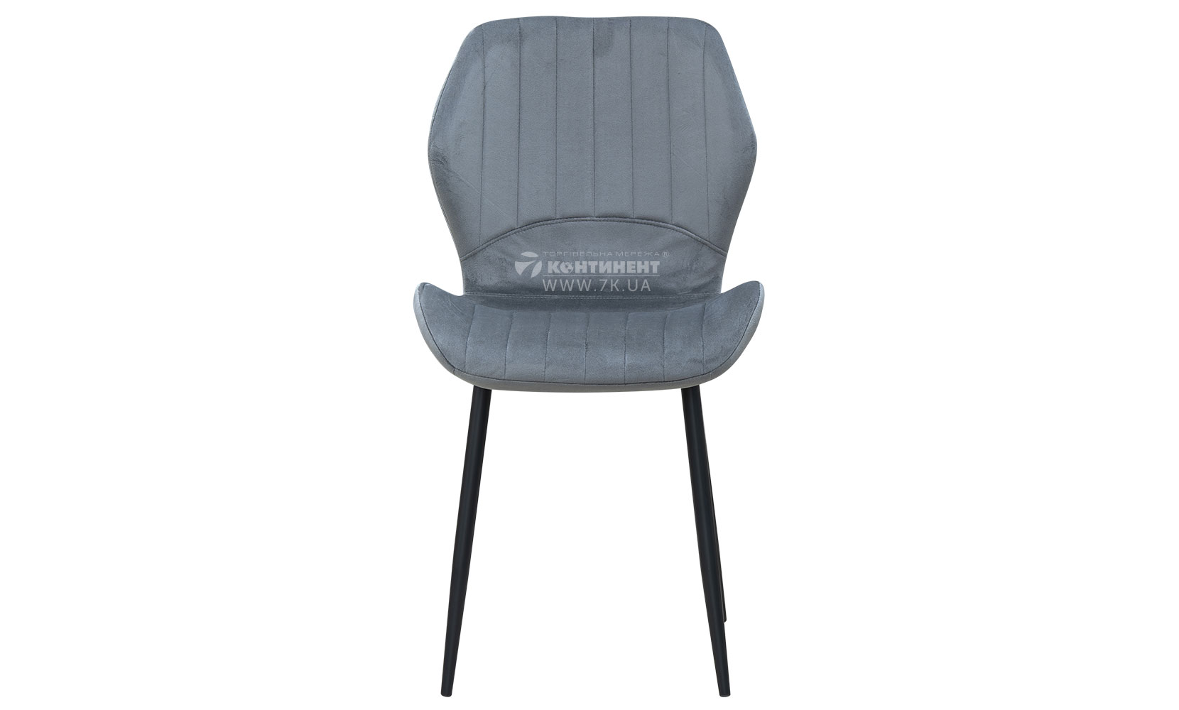 Кухонний стілець Леон стілець (кратно 4) чорний/велюр попелястий - фото 2