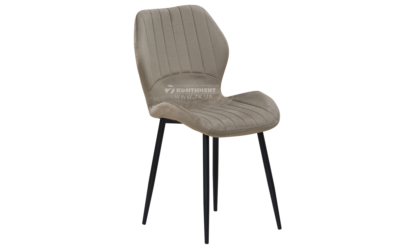 Кухонний стілець Леон стілець (кратно 4) чорний/велюр капучіно - фото 1
