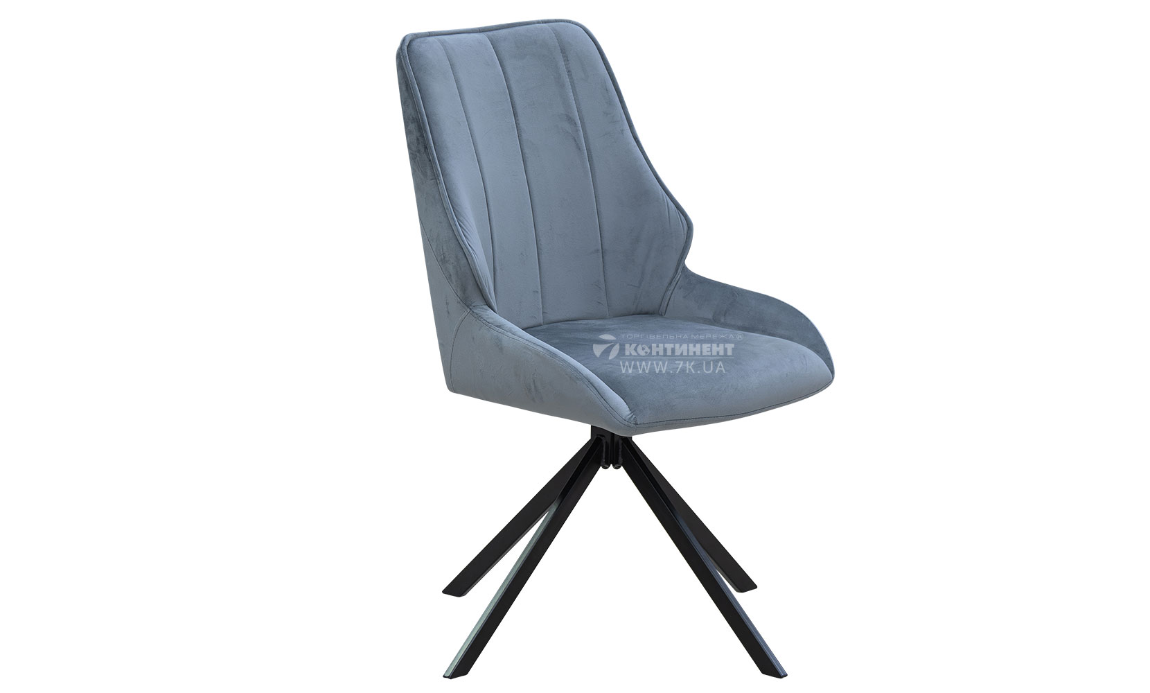 Кухонний стілець Спінер стілець (кратно 4) чорний/велюр сірий - фото 1