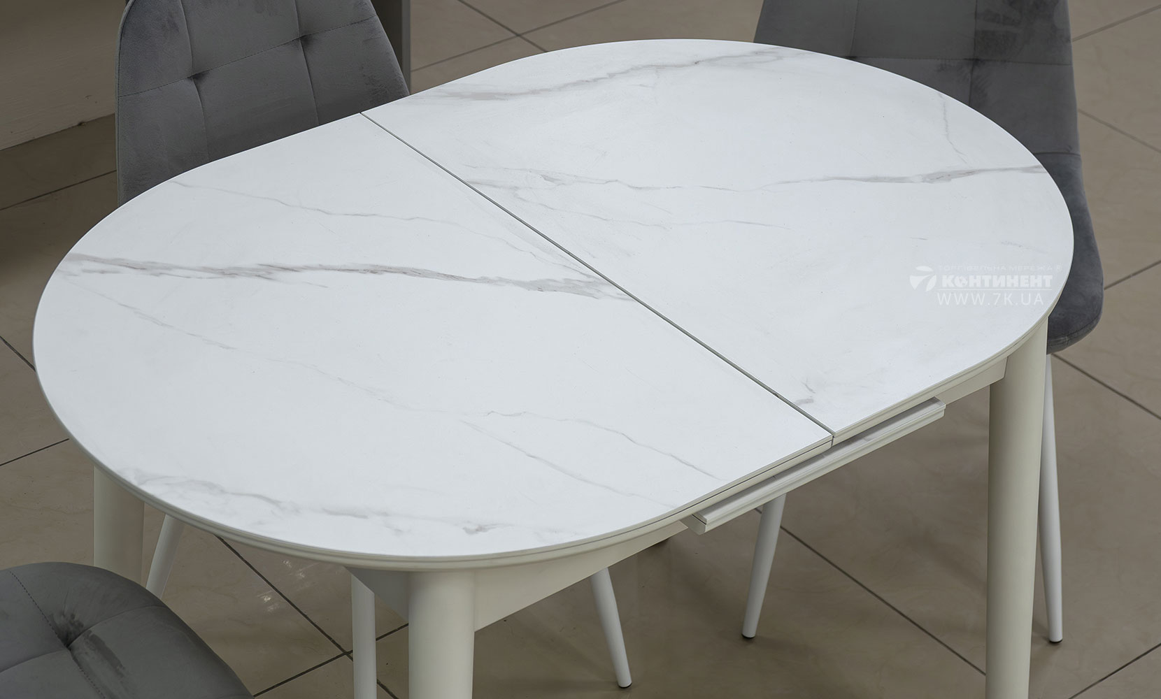 Кухонний стіл Тітан XS-1309 білий/керам мрамор - фото 4 Кухонний стіл Тітан XS-1309 білий/керам мрамор - фото 4