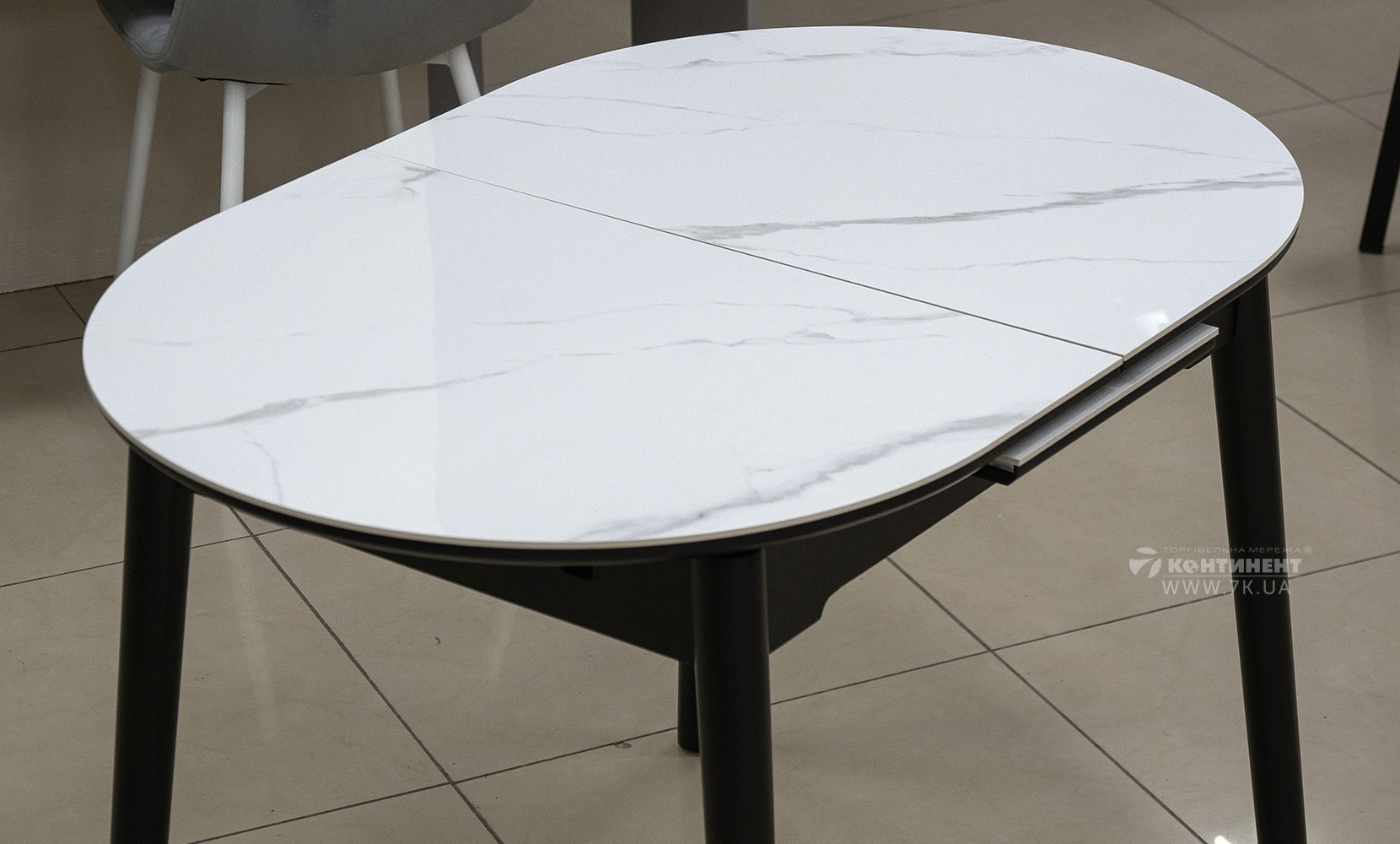 Кухонний стіл Тітан XS-1309 чорний/керам білий - фото 4 Кухонний стіл Тітан XS-1309 чорний/керам білий - фото 4