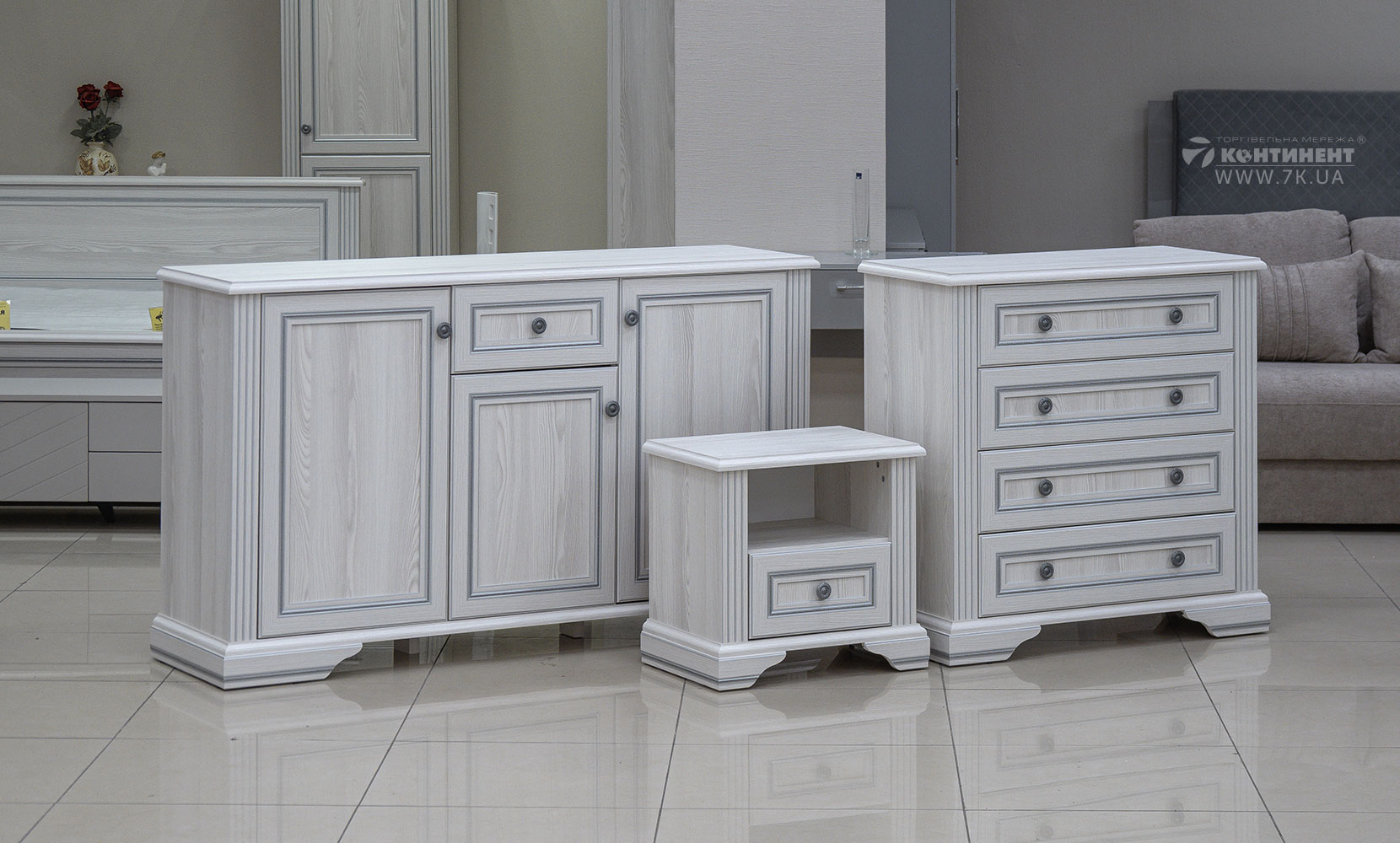 Комод Вайт  комод 3D1S сосна срібна - фото 7